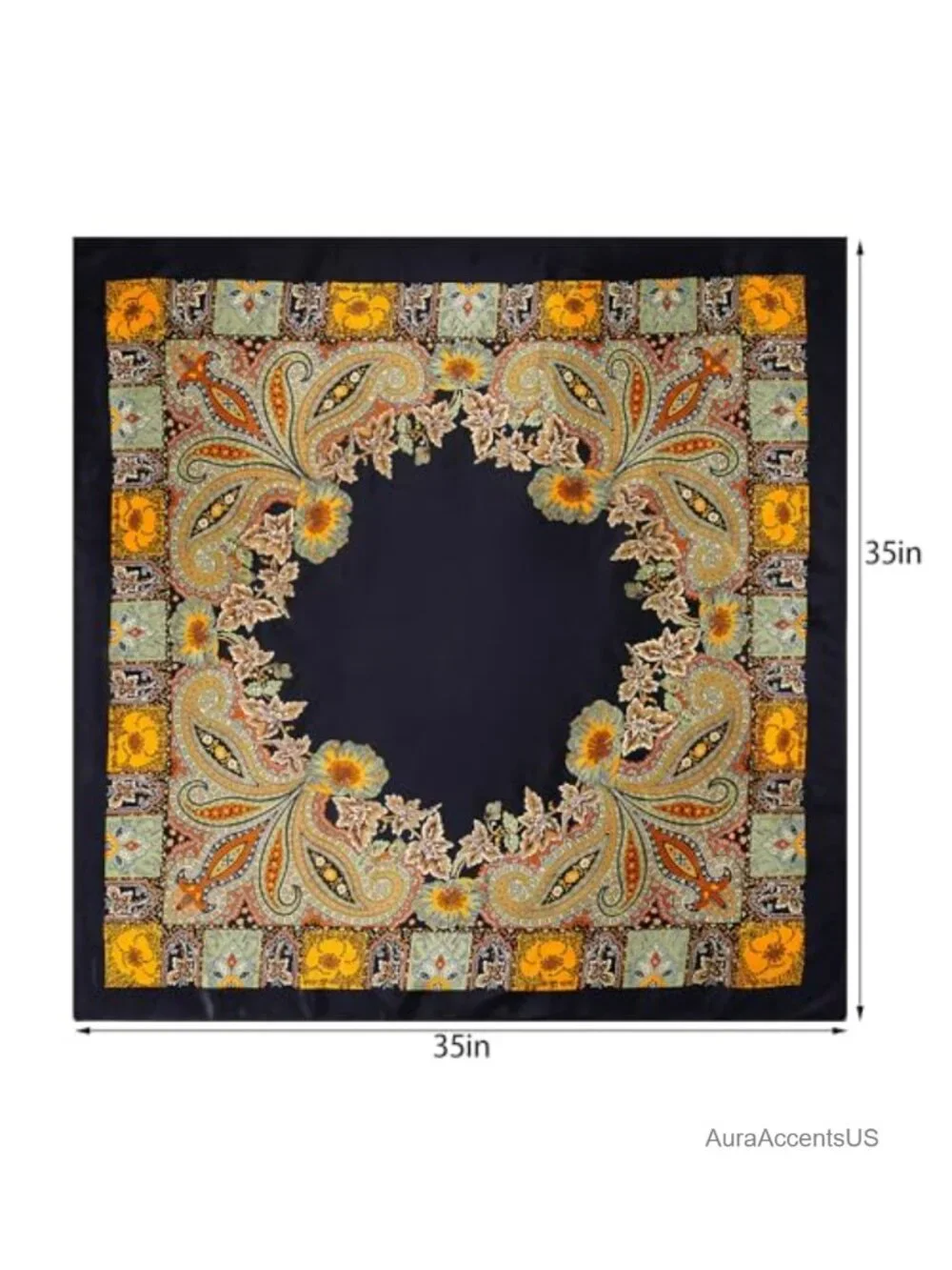 4 Pcs Large Square Satin Head Scarf Bandana for Women - Multi-functional Hair